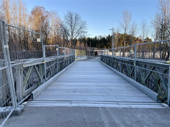 Nya gång- och cykelbron.
