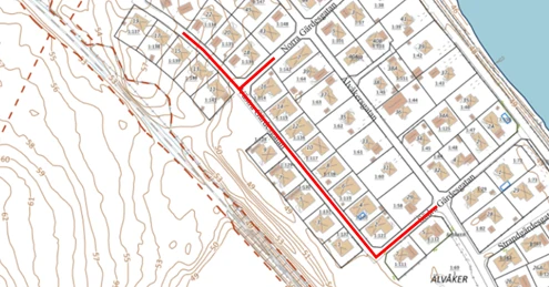 Bilden visar VA-förnyelse på Västra Gärdesgatan