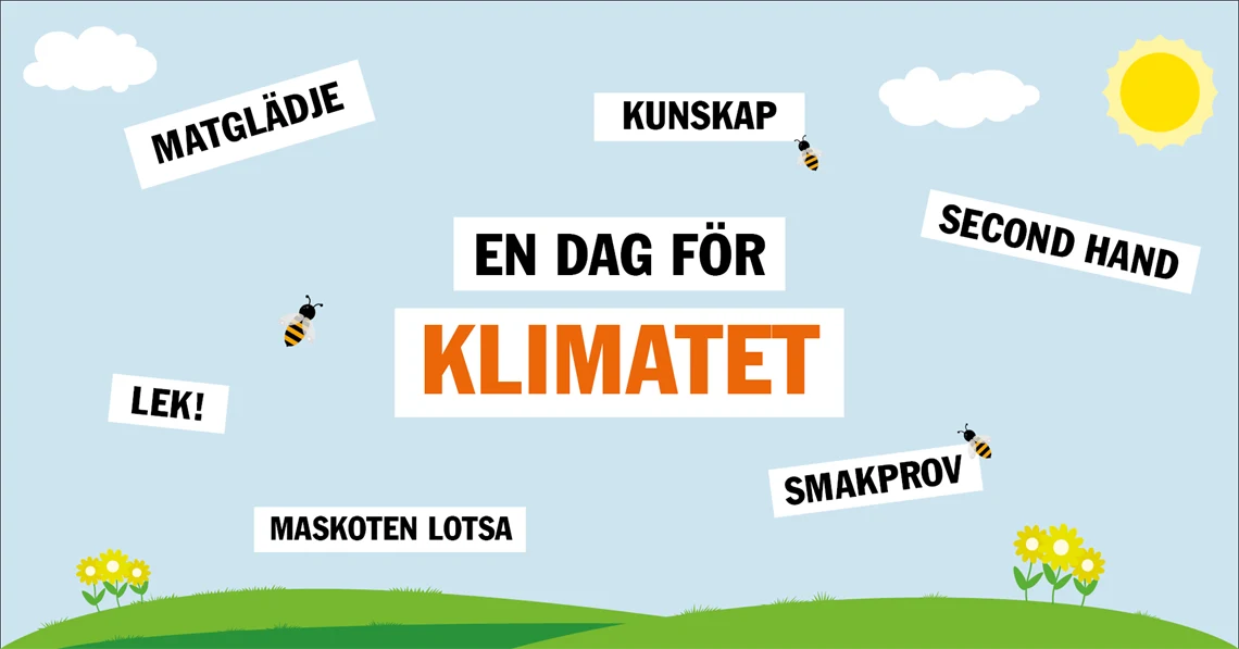 Ett omslag med blommor, grönska och blå himmel.