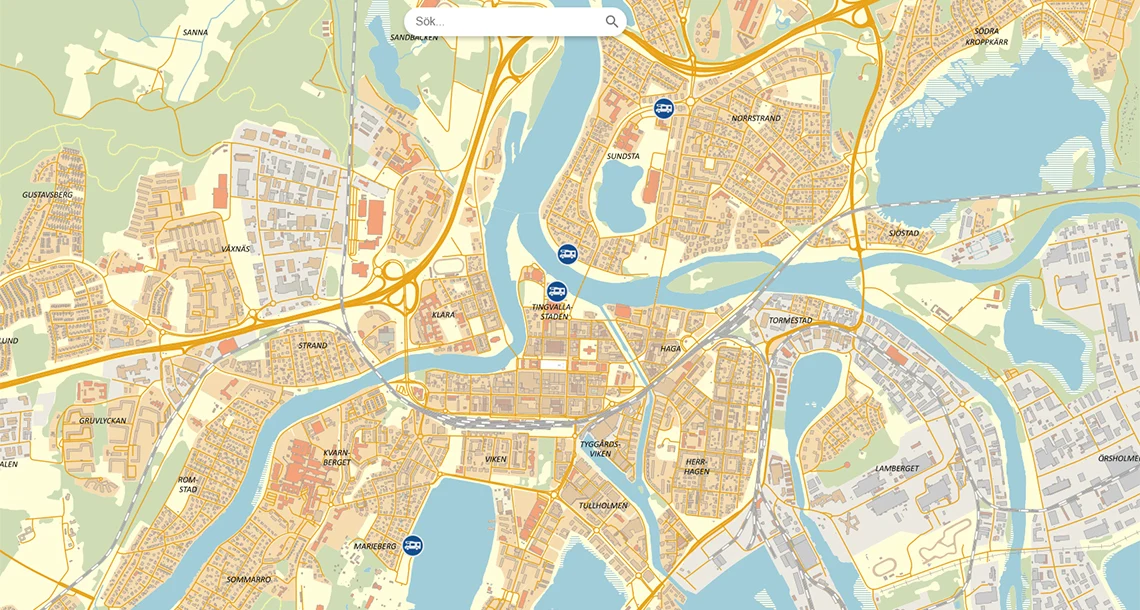 Karta över ställplatser