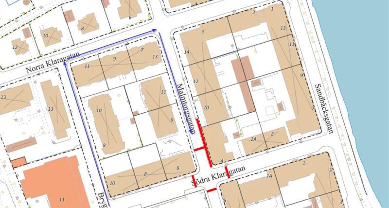 Karta Malmtorgsgatan Södra Klaragatan