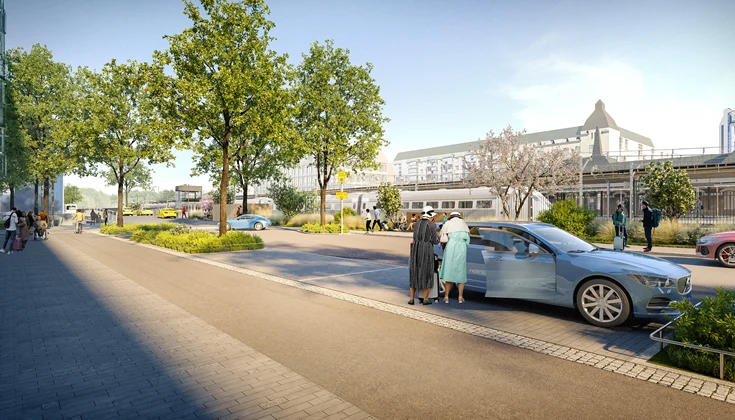 Illustration av resecentrum från Viken