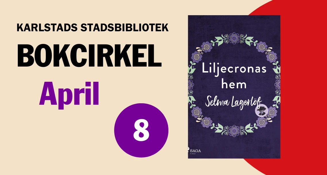 Bild på bokomslag samt text med datum för bokcirkeln