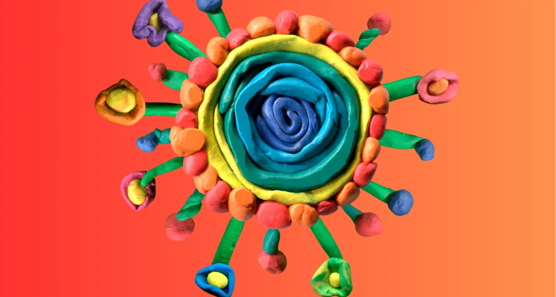 Illustration kreativ med lera