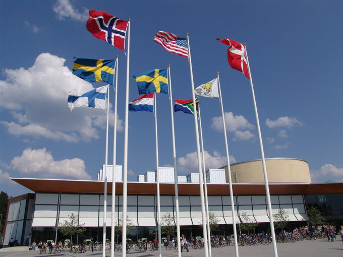 Europeiska flaggor vid Karlstads universitet