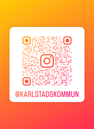 QR-kod som länkar till Karlstads kommuns officiella huvudkonto på Instagram