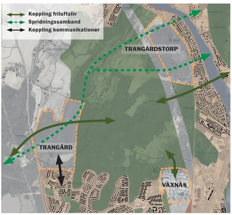 Kartbild över Trangärd och Trangärdstorp