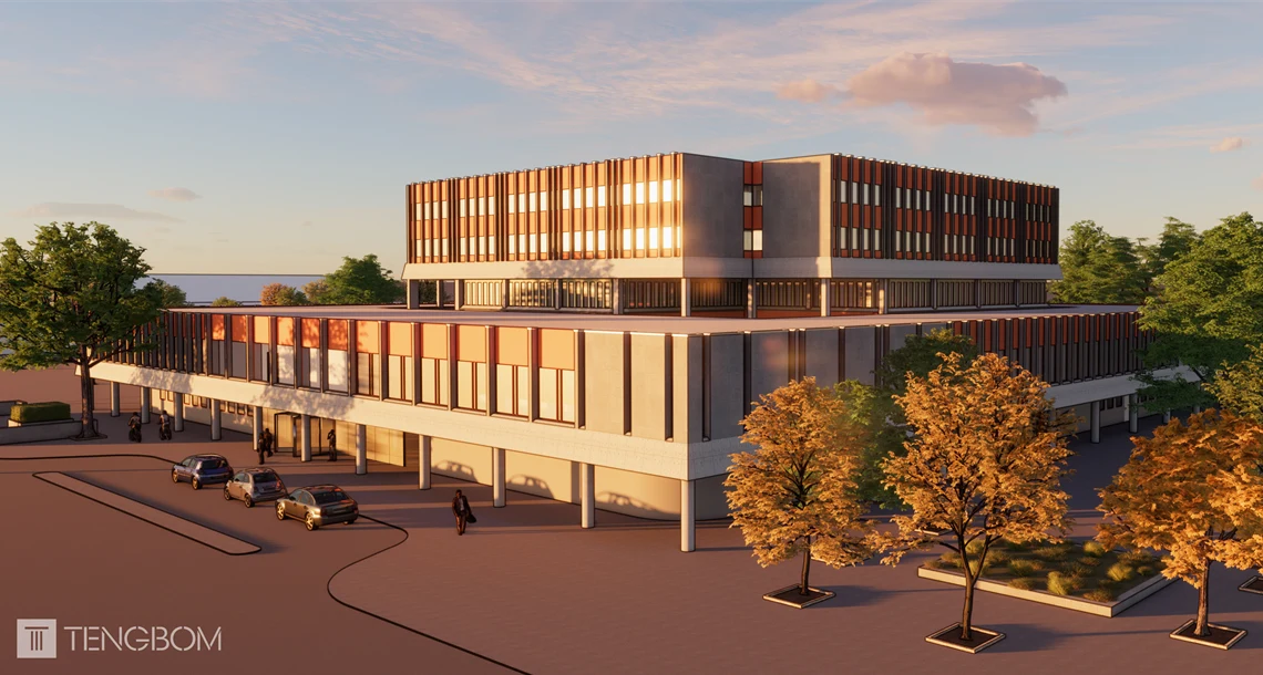 Arkitektskiss bibliotekshuset