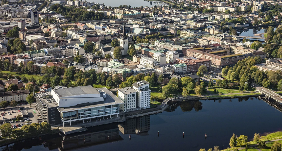 Flygbild över Karlstad