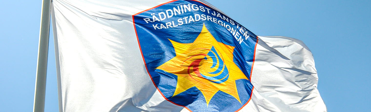 Bild på Räddningstjänsten Karlstadsregionens flagga.