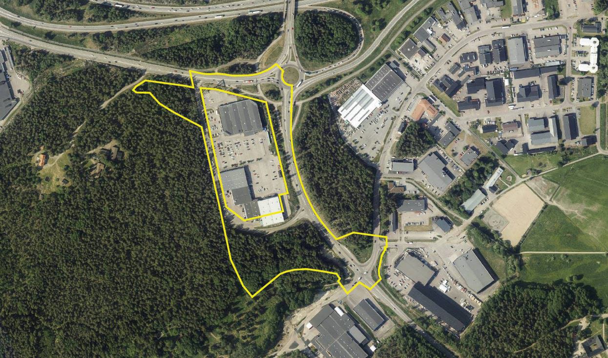 Översiktsbild över planområdet för Gräsdalens cirkulationsplats