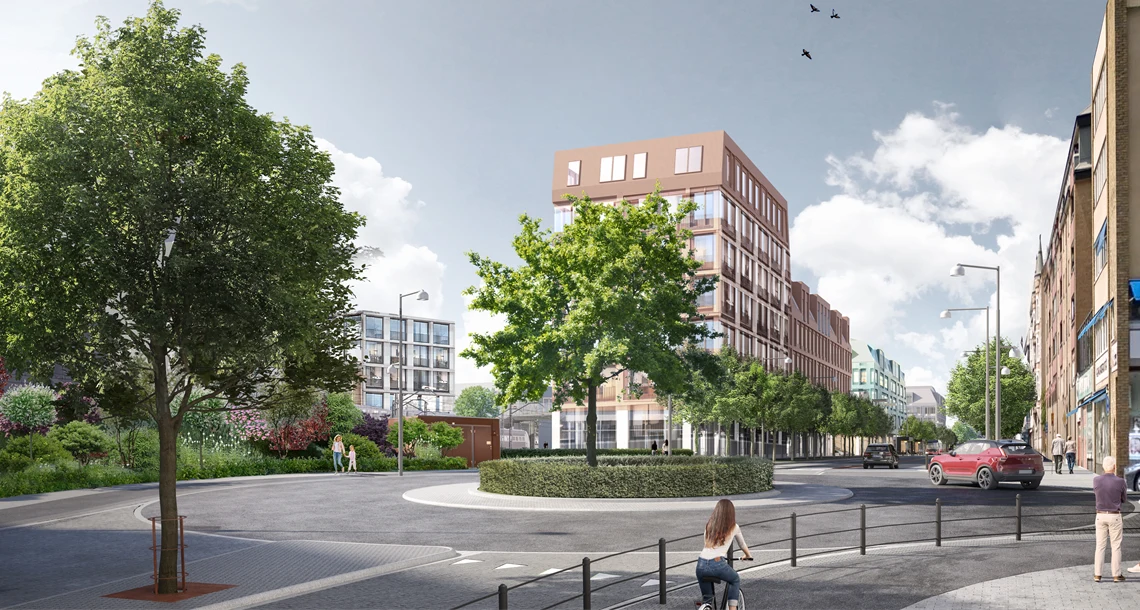 En rondell som ska göras i korsningen Hamngatan/Östra Torggatan