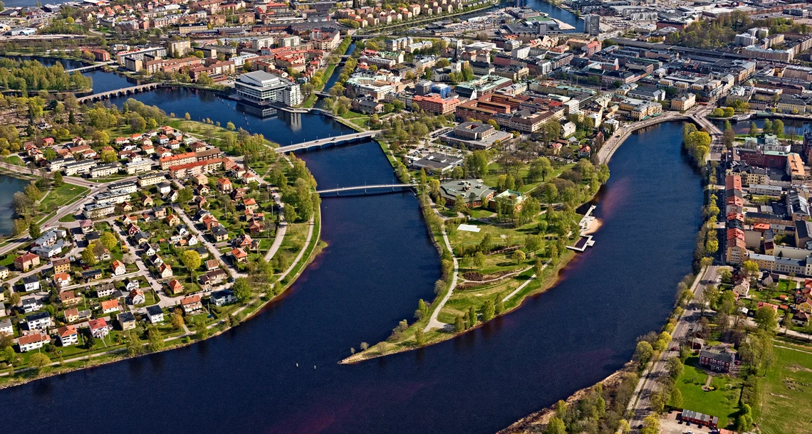 Flygfoto över Karlstad